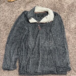 True Grit Charcoal Sherpa Quarter-Zip Pullover